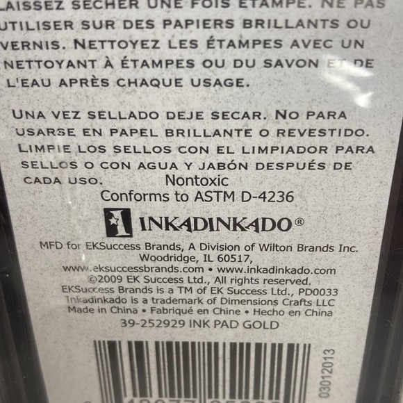 Inkadinkado Pigment Based Ink Stamp Pad Gold Set of 3 Crafts - Picture 6 of 13